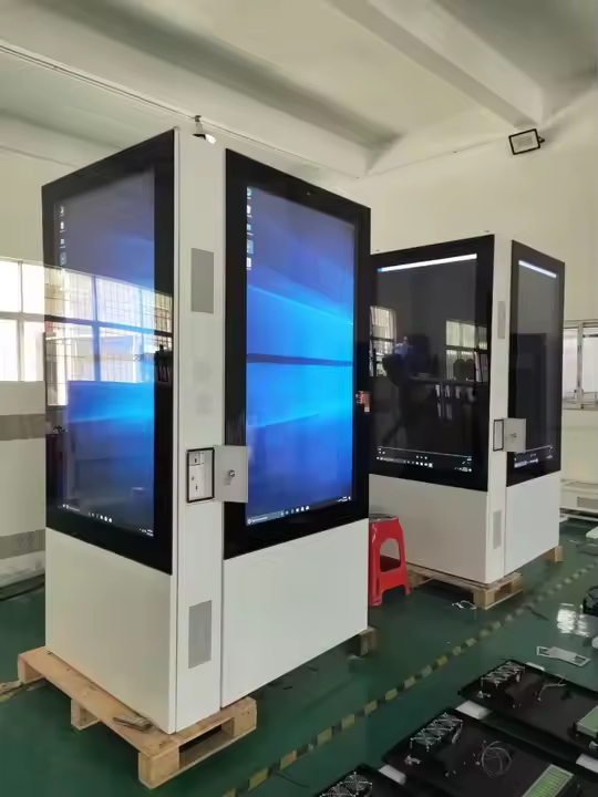49 55 65 inch Outdoor Ag AR Glass 4K dubbelzijdige digitale bewegwijzering met 4G
