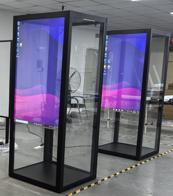 55 inch touch transparant OLED -schermweergave showcase