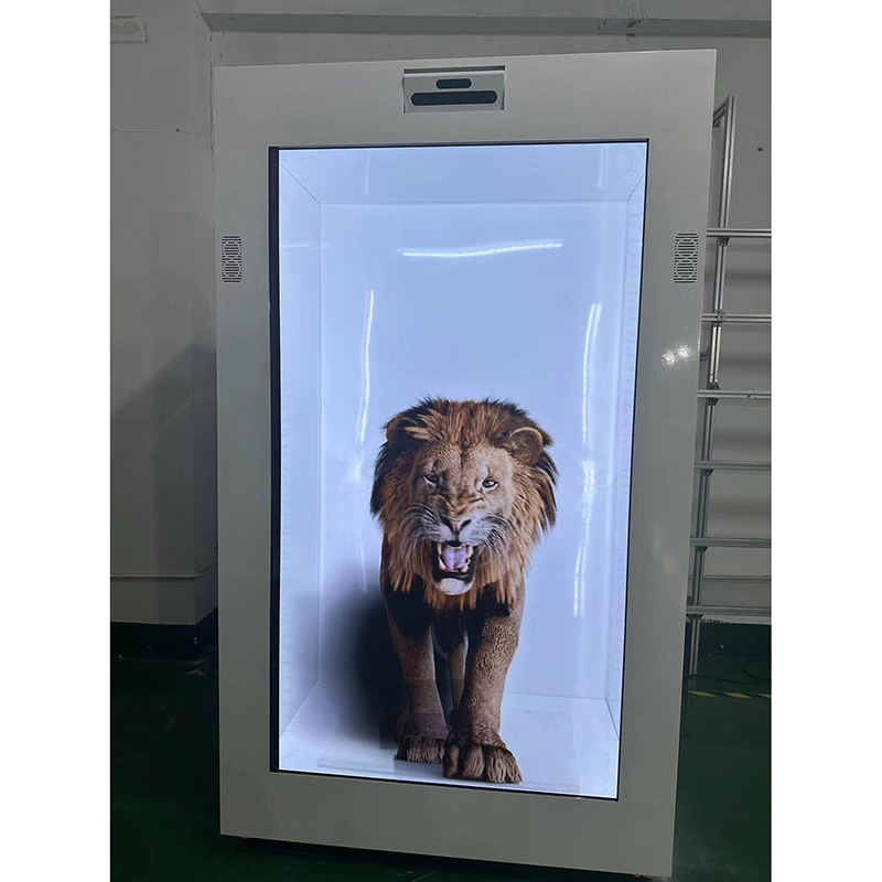 Transparante indoor interactieve lcd-showcase holobox-projectiekast